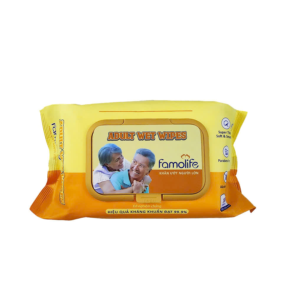 [MUA 8 TẶNG 1] COMBO 2 Khăn ướt Famolife 100 tờ không mùi mềm mịn, dưỡng ẩm vệ sinh cho người lớn
