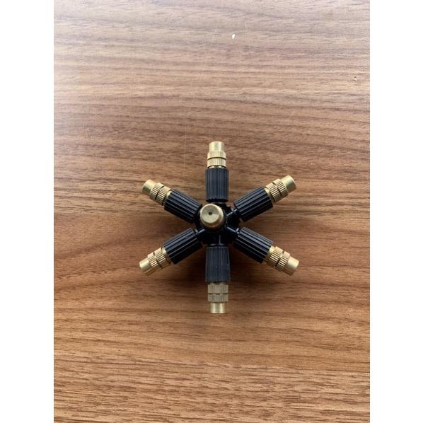 Béc phun sương 7 hướng đầu đồng kèm ren ngoài 21 và bù áp