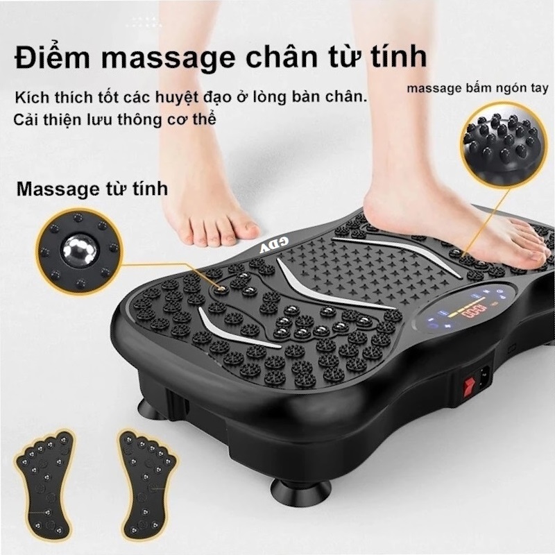 Máy Rung Lắc Toàn Thân GDV Giảm Béo Hiệu Quả, Thiết Bị Giảm Cân, Máy Giảm Mỡ Bụng Có loa bluetooth nghe nhạc, kèm điều khiển - Hàng Chính Hãng