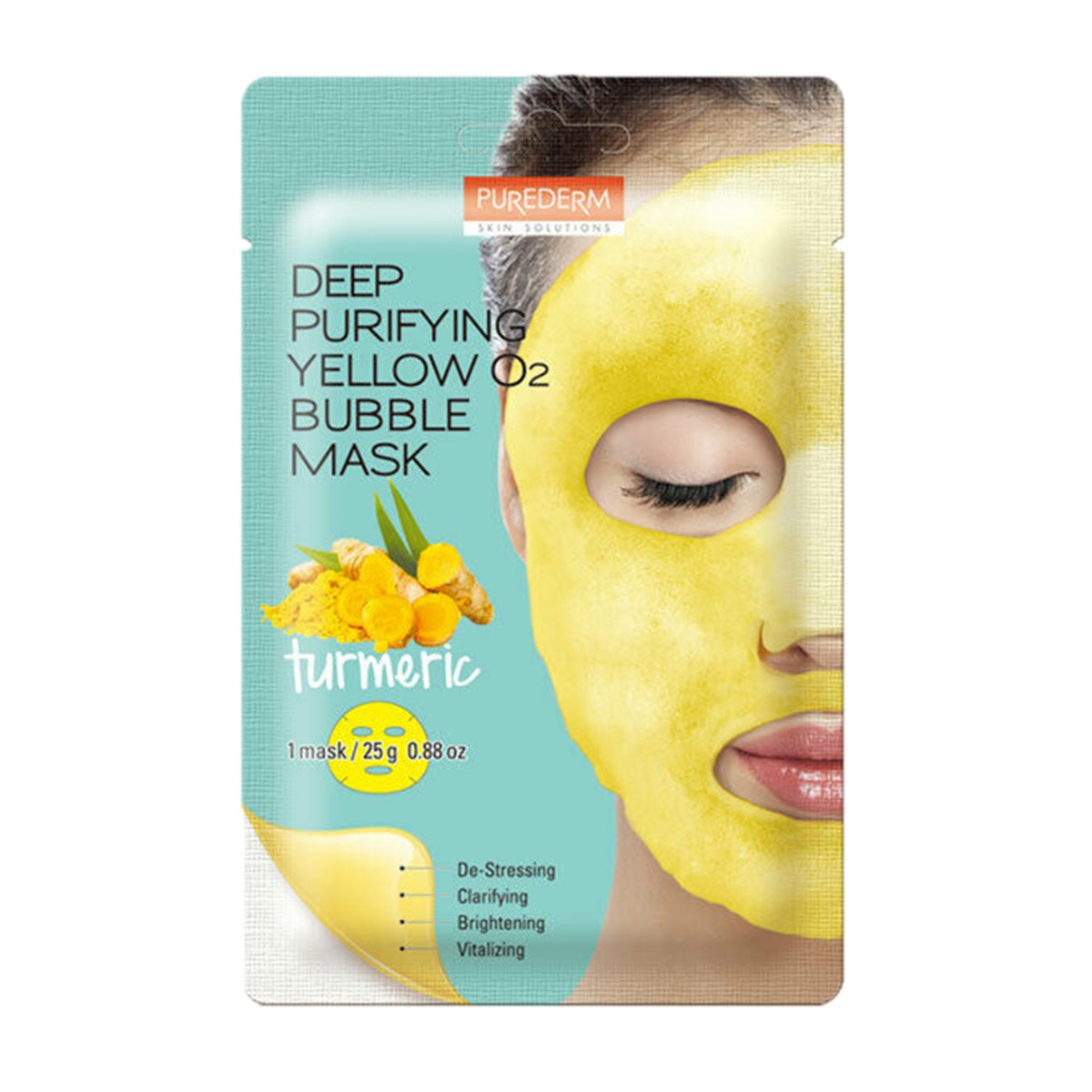 Combo 5 Mặt nạ sủi bọt dưỡng da PUREDERM 25gr Deep Purifying Yellow O2 Bubble Mask