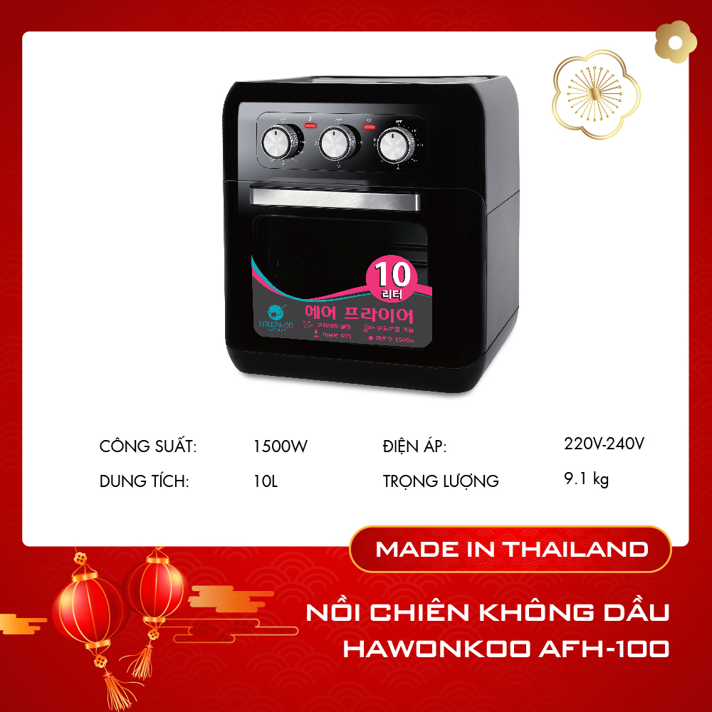 Nồi Chiên Không Dầu Hawonkoo AFH-100 - Hàng Chính Hãng