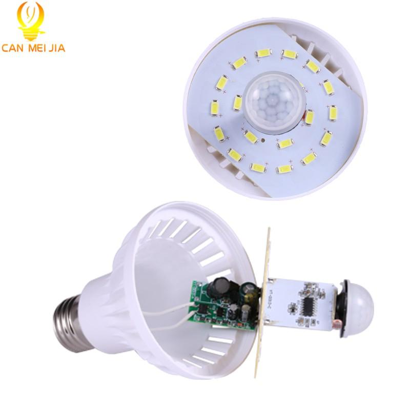 Bóng Đèn LED E27 220V 110V PIR 5W 7W 9W Cảm Biến Chuyển Động Thông Minh