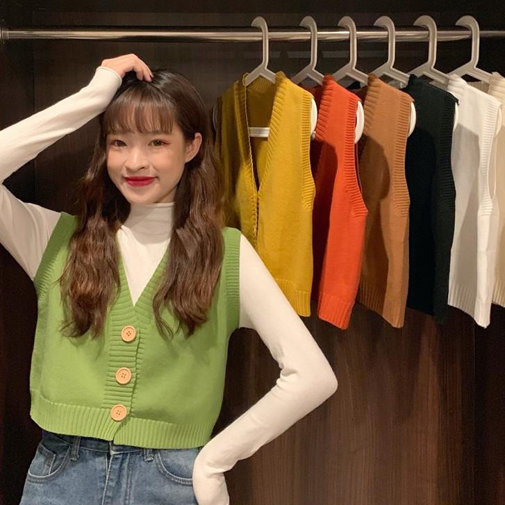 Áo dệt kim không tay cổ chữ V dành cho phái đẹp