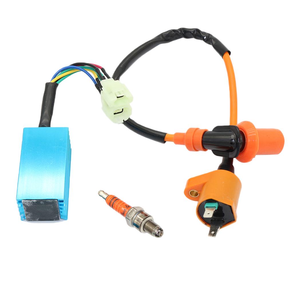 Racing Ignition Coil+3 Spark Plug+6 pins CDI for GY6 50cc 125cc 150cc ATV