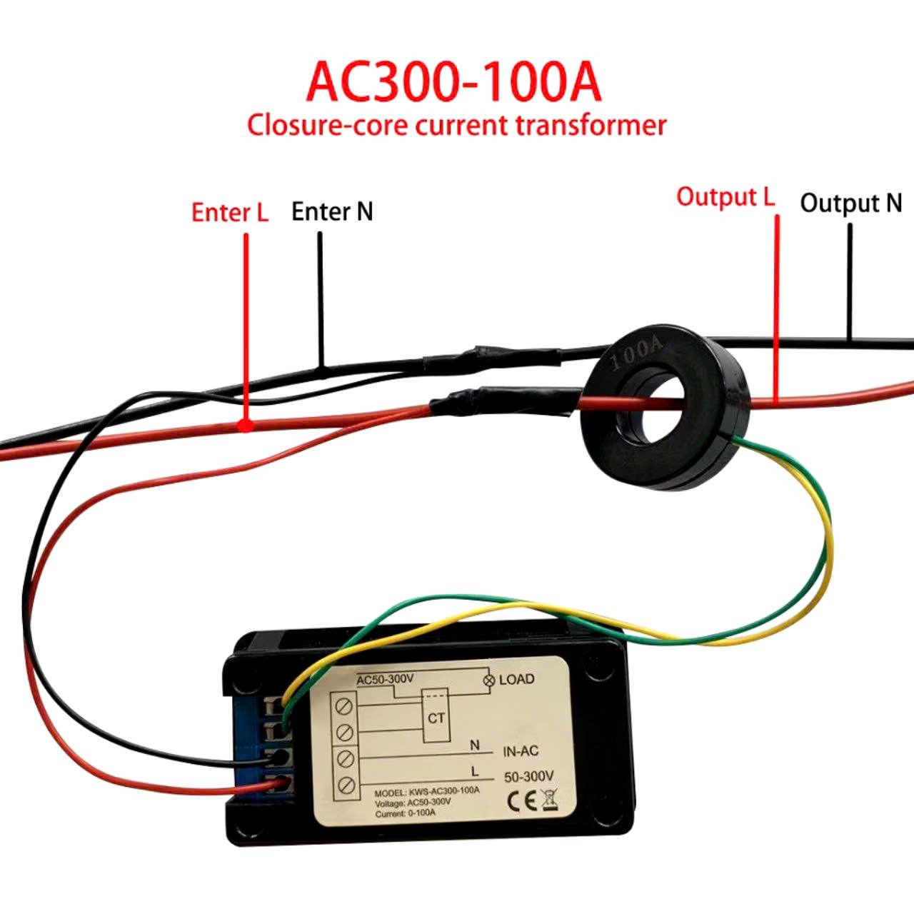 Công Tơ Điện Tử 6 Trong 1 Đo Công Suất, Cường Độ, Điện Áp AC 50~300V Màn Hình Màu Lớn