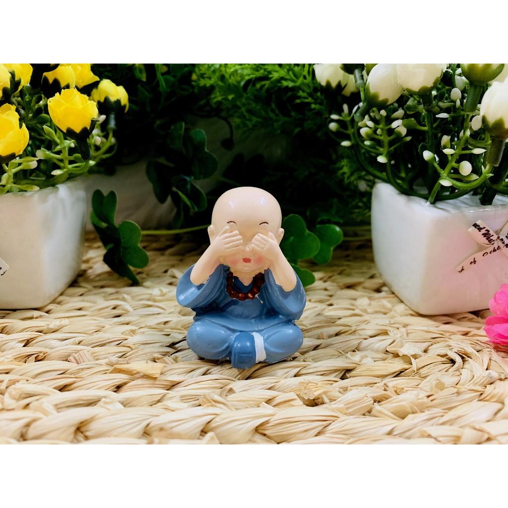 Bộ 4 tượng chú tiểu tứ không gốm sứ