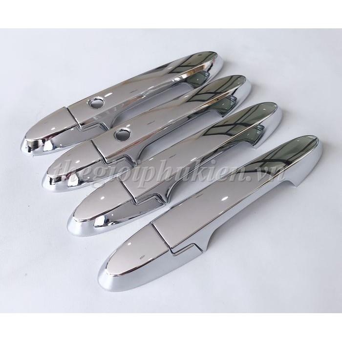 Bộ ốp tay nắm cửa xe Honda City 2015-2019 mạ Crom - Tặng miếng dán trong suốt chống xước hõm cửa