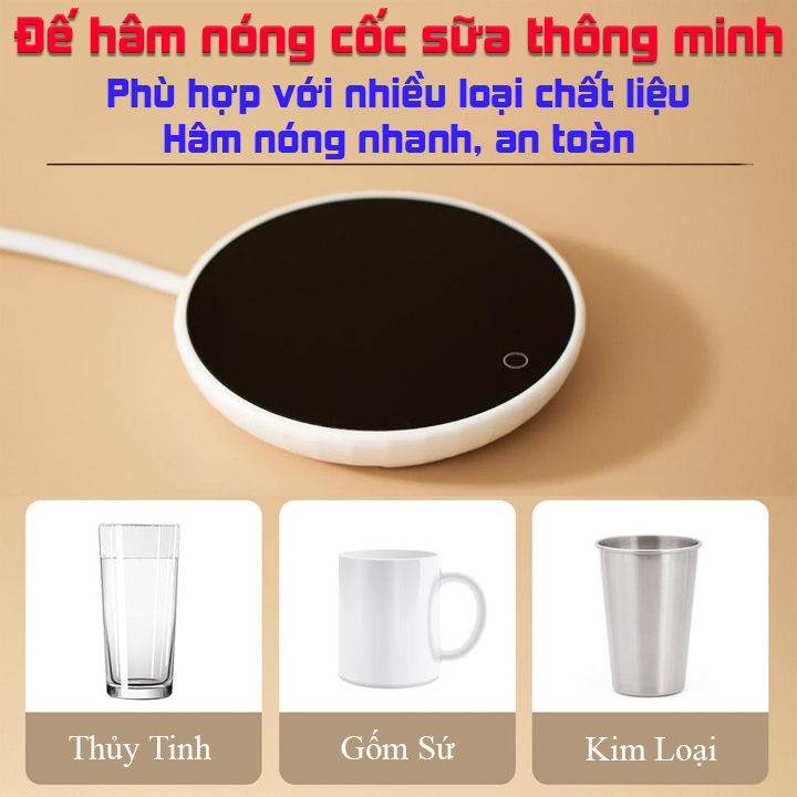 Đế hâm nóng cốc sữa đa năng thông minh , Nội Địa làm nóng nhanh ở mức nhiệt 55 độ C tiện dụng , tiết kiệm điện , an toàn sử dụng