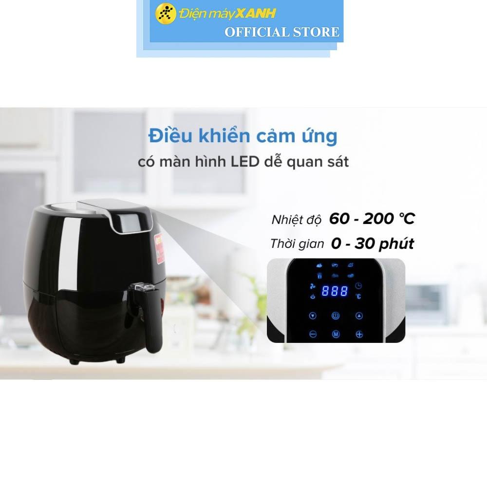 Nồi chiên không dầu Mishio MK-165 5.5 lít Đen - Hàng Chính Hãng