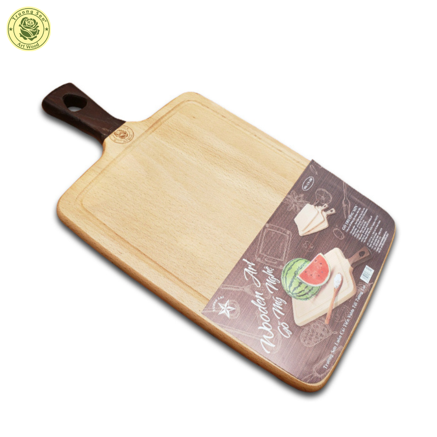 Thớt Gỗ Beech Tay Cầm Hình Chữ Nhật CN395 - Đồ Dùng Gia Dụng Nhà Bếp Thương Hiệu Trường Sơn