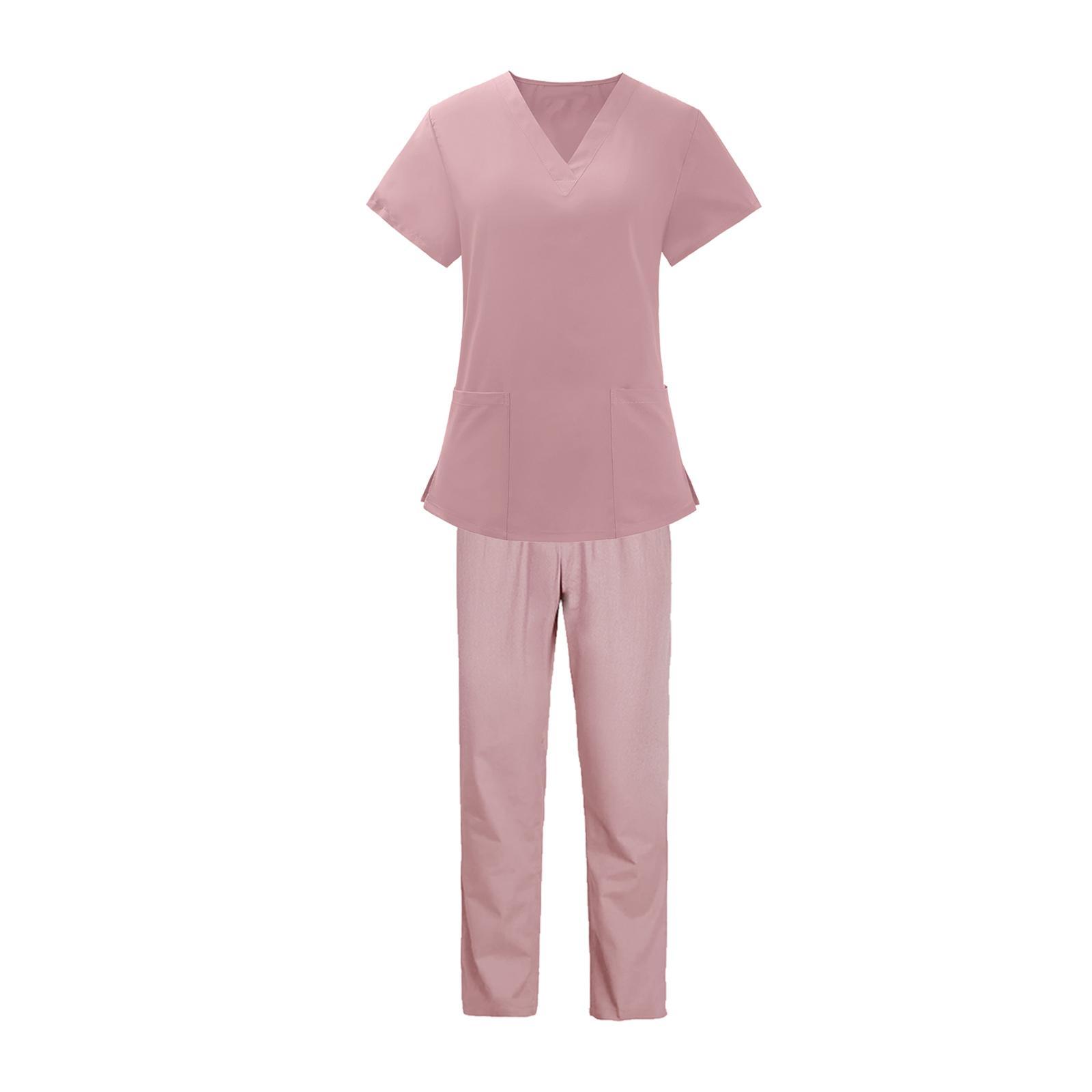 Women Nurse Uniform Soft Scrubs Top and Pants Women Scrubs Set for Esthetician Workwear