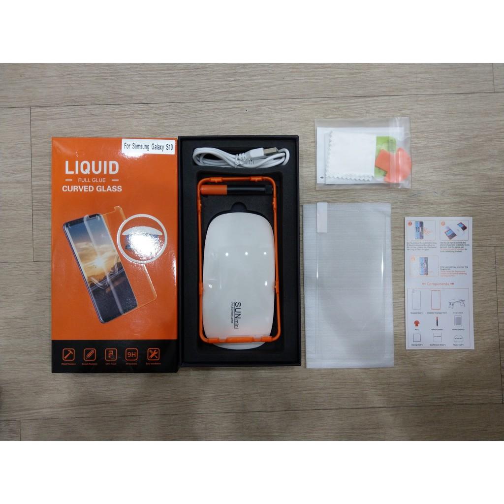 dán cường lực UV 100% nhạy cảm ứng dành cho S a m s u n g S10/S10plus Full bộ