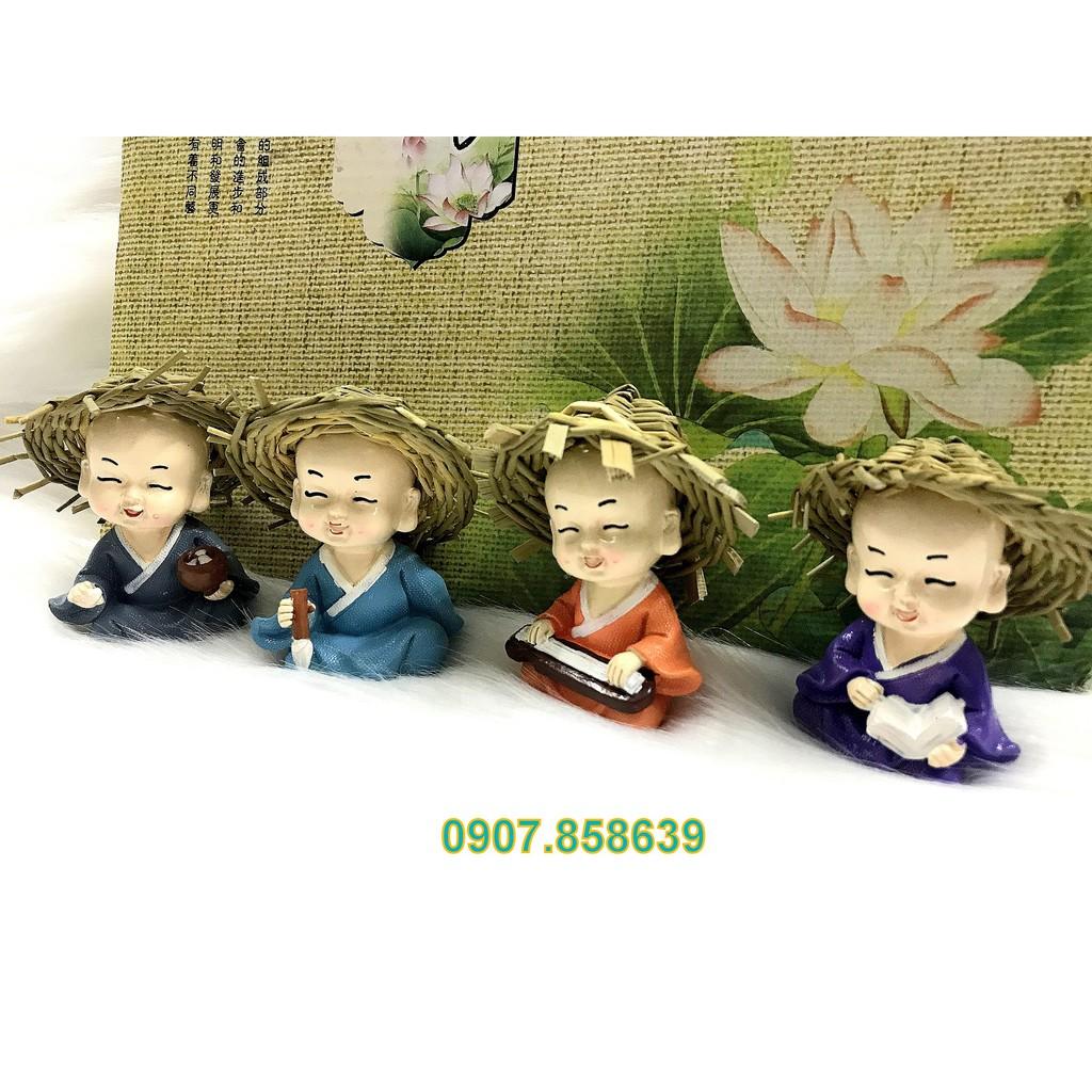 Bộ 4 tượng chú tiểu Cầm Kỳ Thi Hoạ