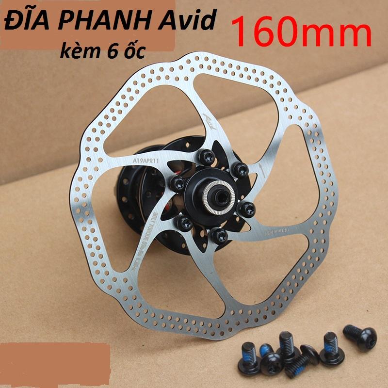 Đĩa phanh xe đạp Avid 160mm / 140mm chất lượng cao kèm 6 ốc bắt