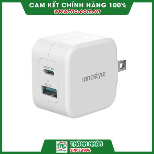 Cốc sạc nhanh Innostyle Minigo Pro III Dual PD/QC3.0 20W White (IC20-2PDWHI)-Hàng chính hãng