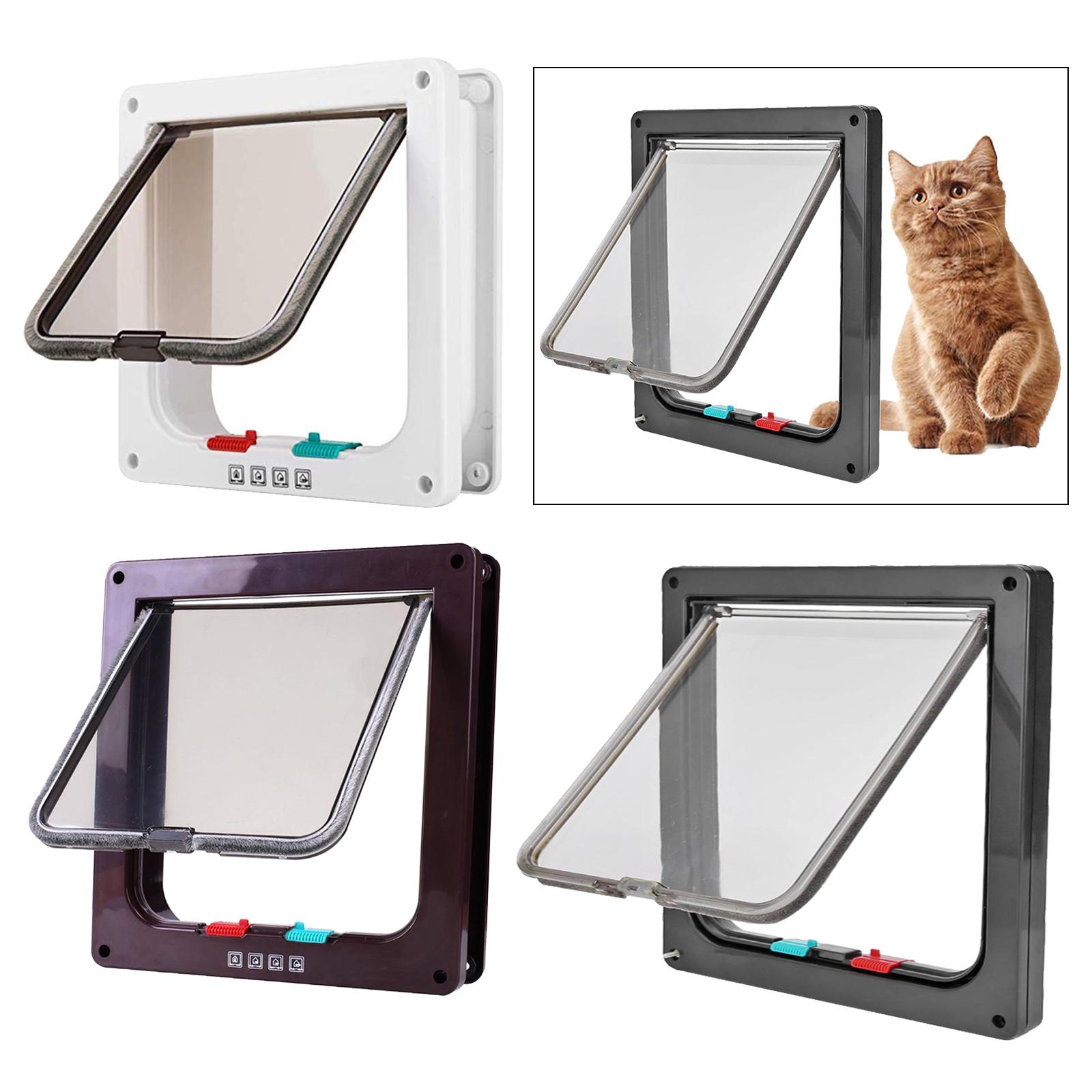 4-Way Locking Pet Door Frame Lockable Dog and Gate Cat Flap Door