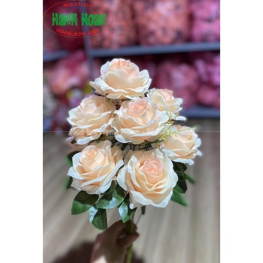 Chùm hoa hồng Hạnh Anh Hàn Quốc 9 bông cao cấp - Hoa giả,hoa lụa