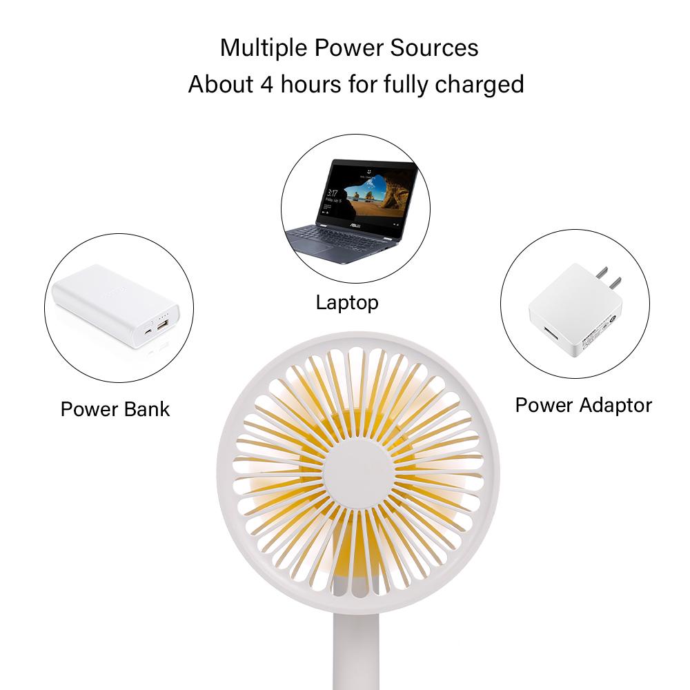 Quạt cầm tay để bàn mini sạc USB, ba chế độ quạt