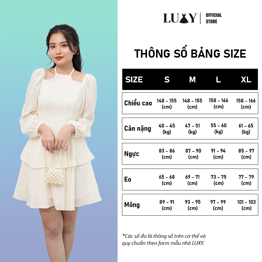 Váy cổ yếm, thiết kế phong cách trẻ trung, năng động LUXY v269