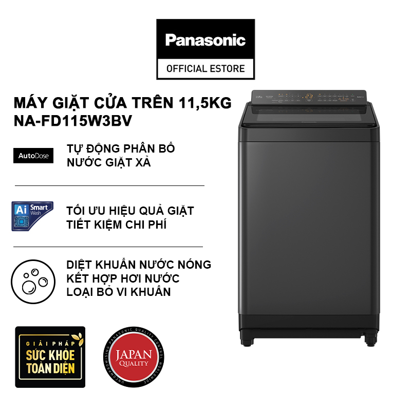 Máy giặt thông minh Panasonic cửa trên 11,5 kg NA-FD115W3BV - Miễn phí lắp đặt - Hàng chính hãng