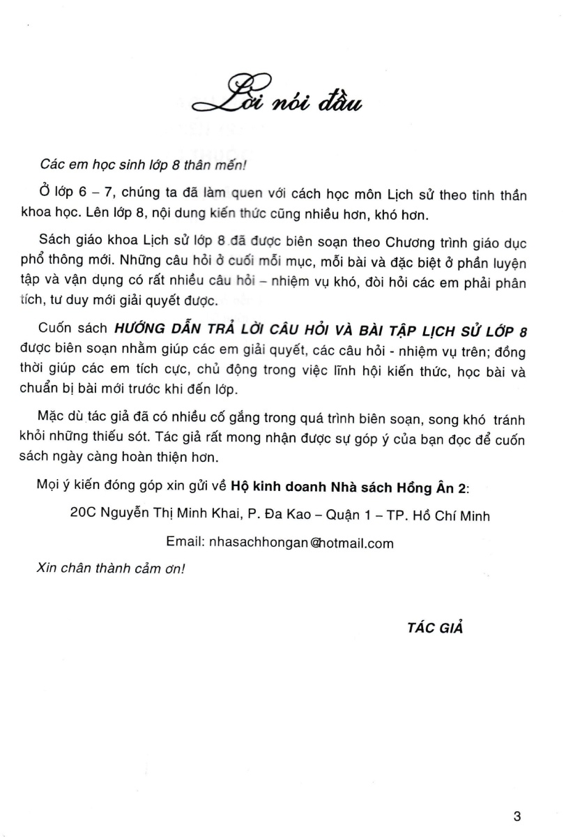 Hướng Dẫn Trả Lời Câu Hỏi Và Bài Tập Lịch Sử Lớp 8 _HA