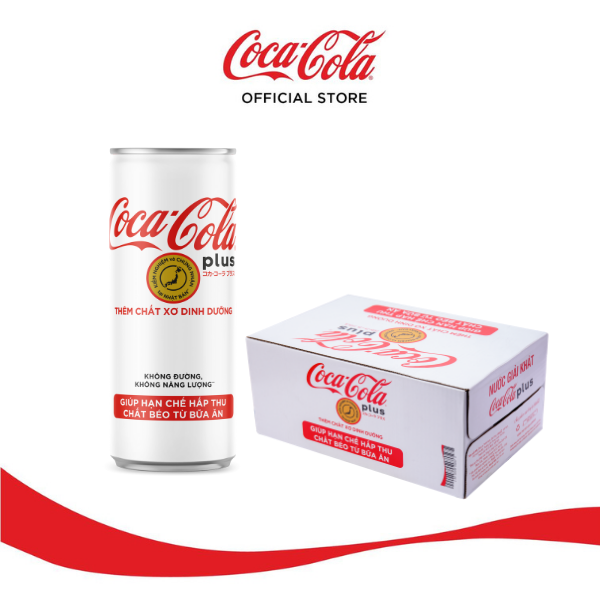 Thùng/Lốc 24 Lon Nước Ngọt Giải Khát Có Ga Coca-Cola Plus (Foshu) 320ml/Lon Sale 4.4 Coca-Cola Official Store