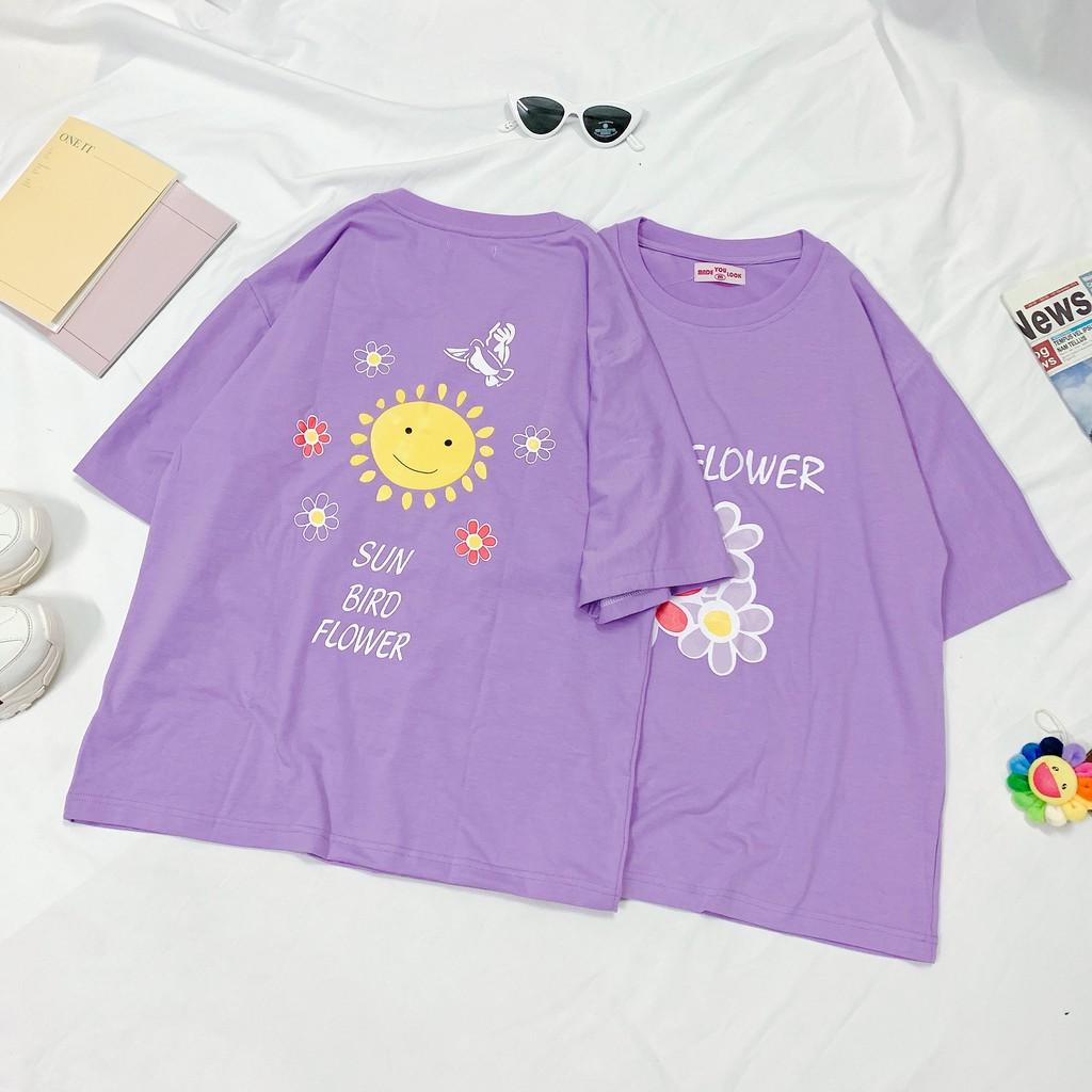 Áo Thun Tay Lỡ Unisex Form Rộng LUCKY FLOWERS