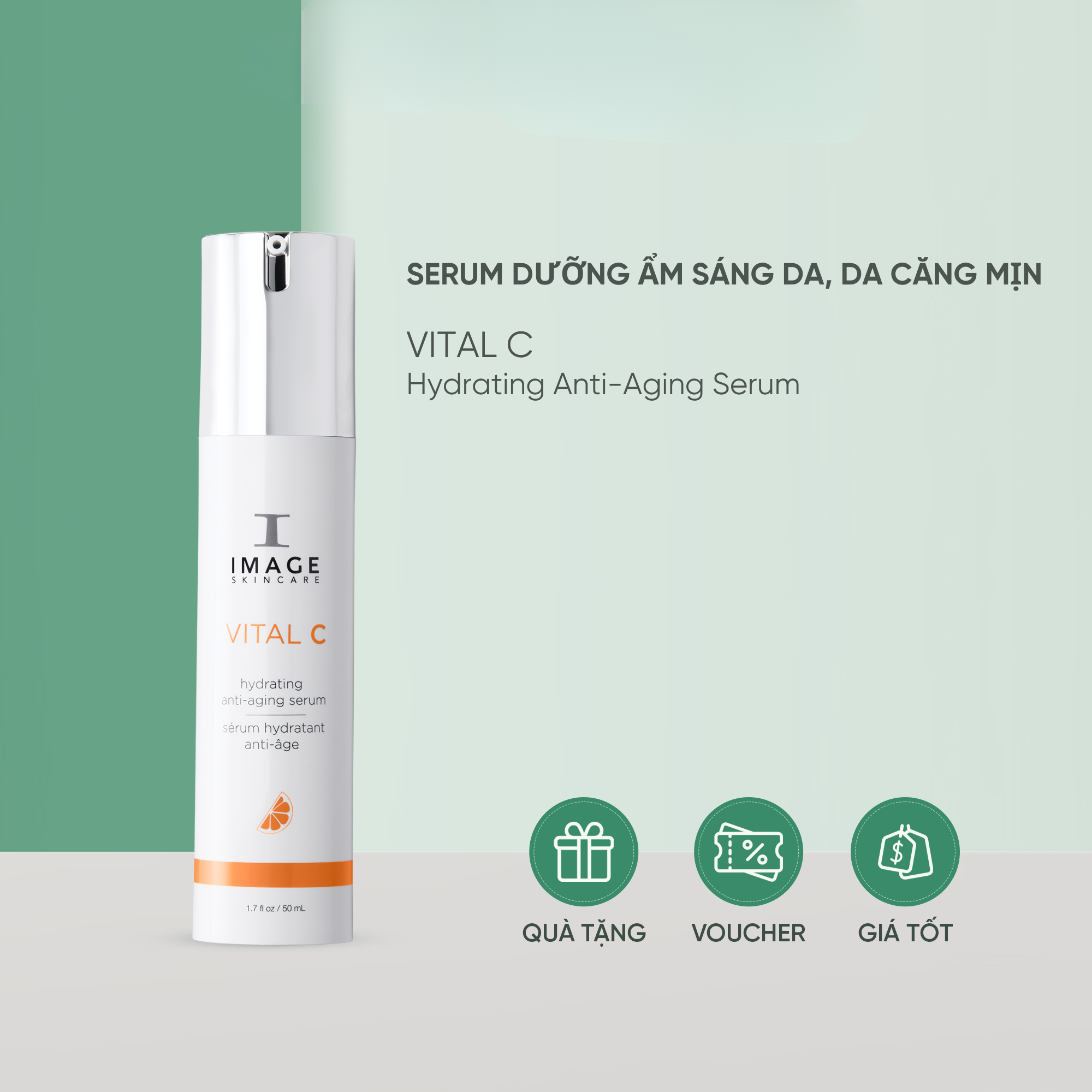 Serum phục hồi hàng rào bảo vệ tăng tính đàn hồi IMAGE SKINCARE VITAL C Hydrating Anti - Aging Serum 50ml