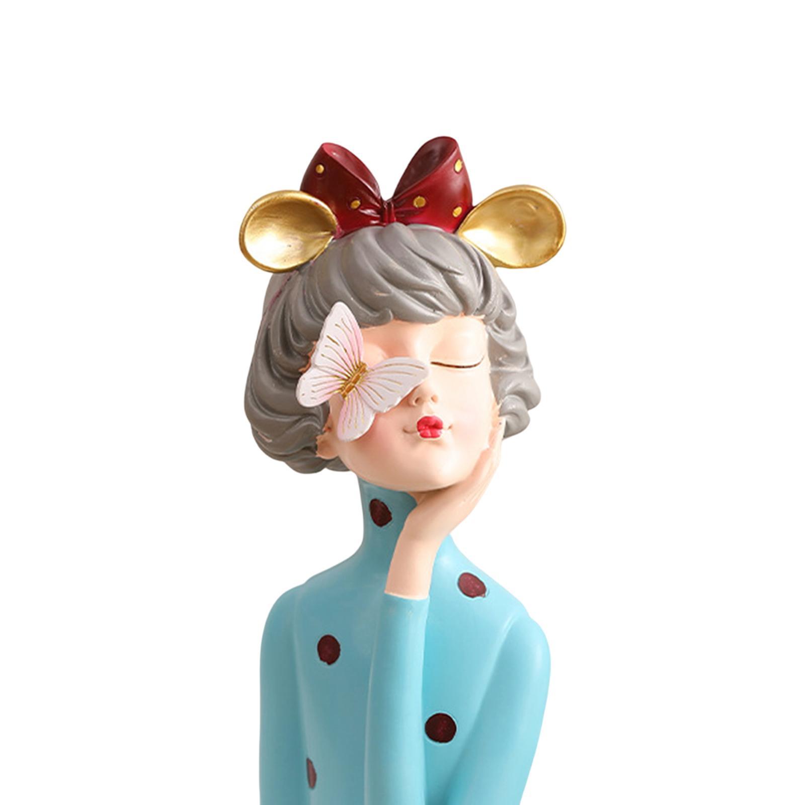 Girl Statue Home Decor Decorative Object Girl Figurine for Desk Office Porch