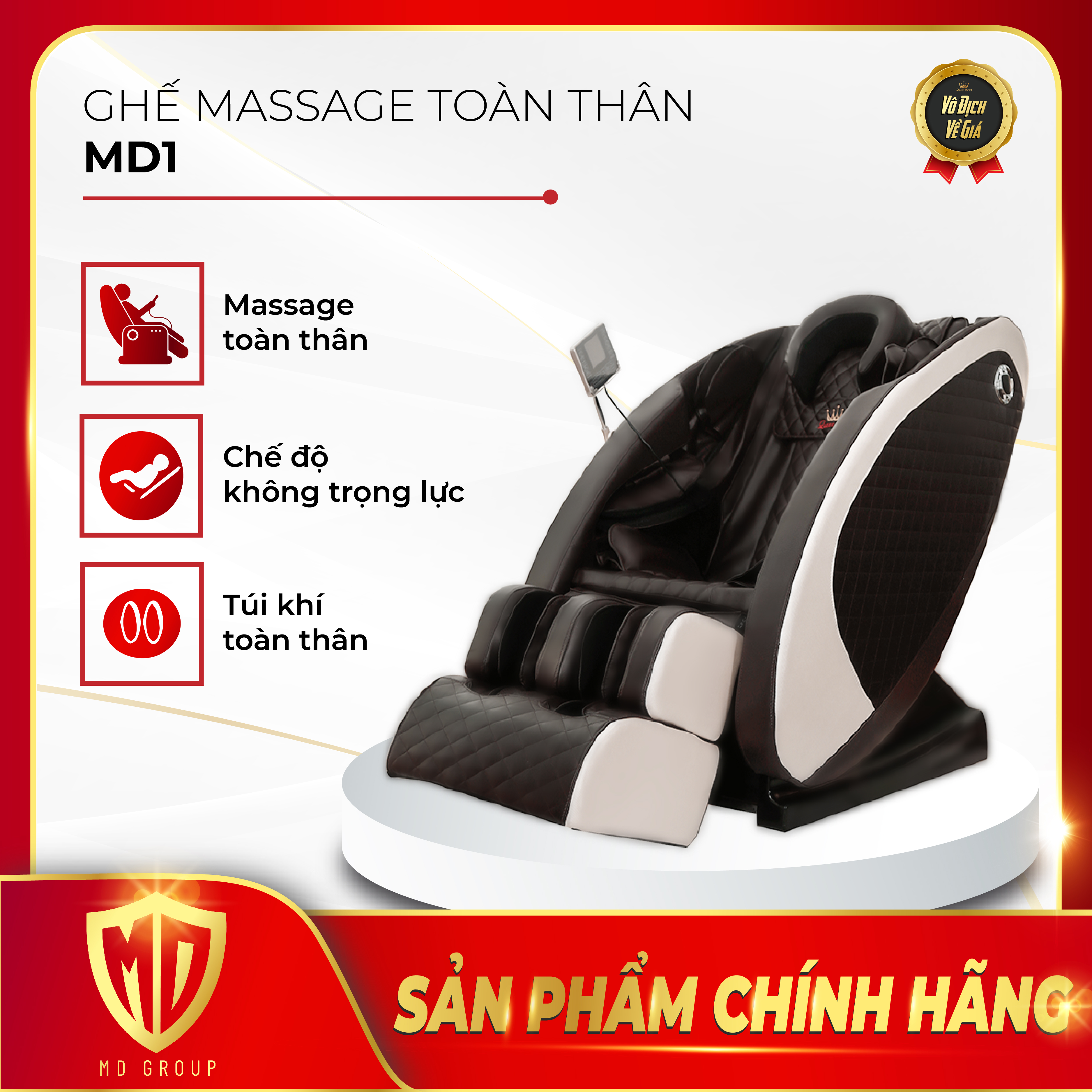 Hình ảnh Ghế Massage Toàn Thân Chuyên Sâu MDGroup MD01 - Full tính năng Massage Body mới nhất hiện nay