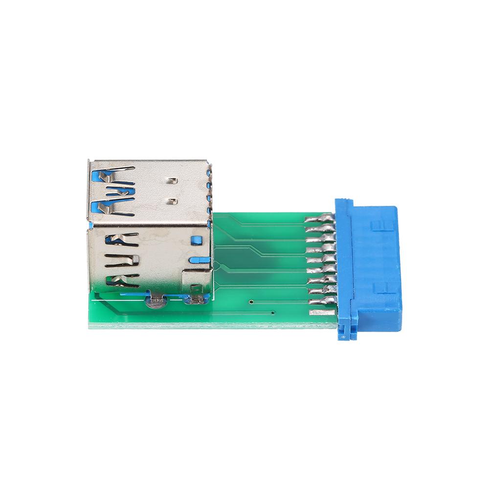 Dual USB 3.0 Type-A Female to Motherboard Adapter Card 20Pin/19Pin Header