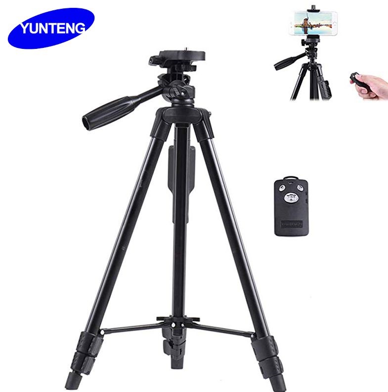 Gậy Tripod 3 Chân Yunteng VCT-5208 - gậy chụp hình ảnh 3 chân + Giá kẹp điện thoại + Remote - Hàng chính hãng