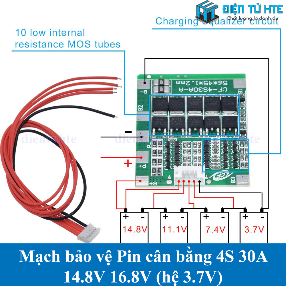 Mạch bảo vệ Pin cân bằng 4S 14.8V 16.8V 30A