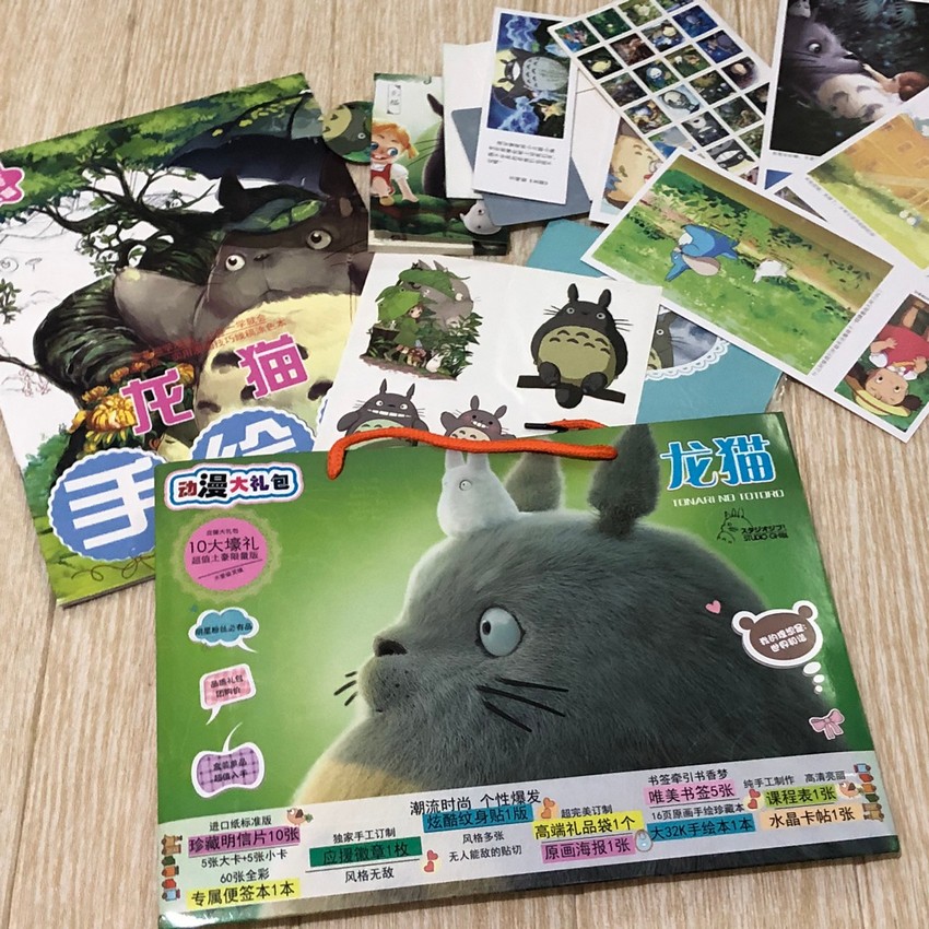 Túi quà tặng Totoro chữ nhật ngang có bookmark album ảnh postcard ảnh dán tặng thẻ Vcone