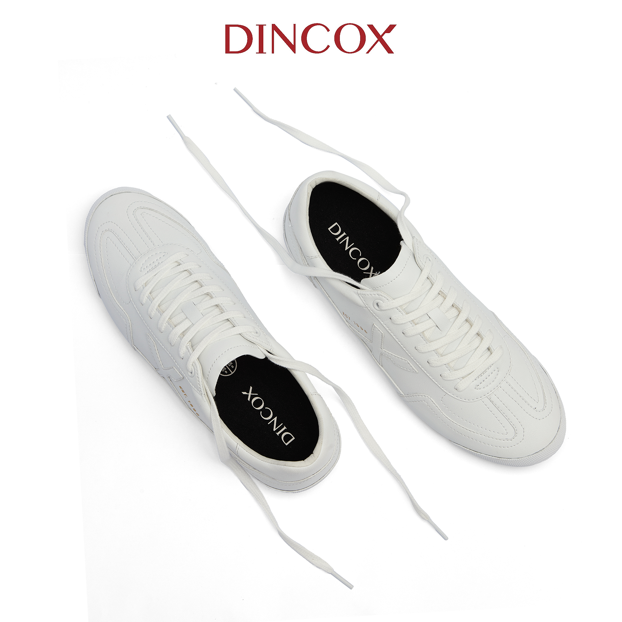 Giày Sneaker Da Nam Nữ Dincox DC47 WHITE Shoes Đế Bằng, Bền Và Nhẹ Hơn- Da Dincox Thời Thượng