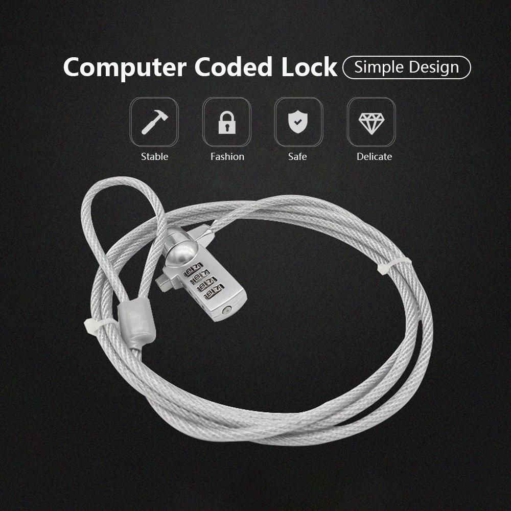 Khóa mã hóa máy tính bằng hợp kim,bảo mật chống trộm thông minh có dây cáp chất lượng cao 1.2m