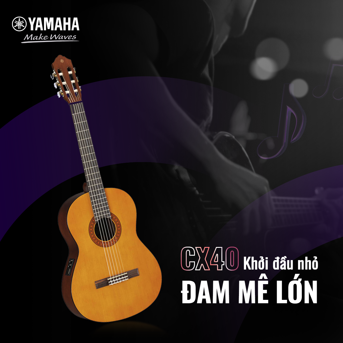 Đàn Guitar Classic, Classical &amp; Nylon - Yamaha CX40 - Perfect Starter Guitar, CG Shape - Hàng chính hãng