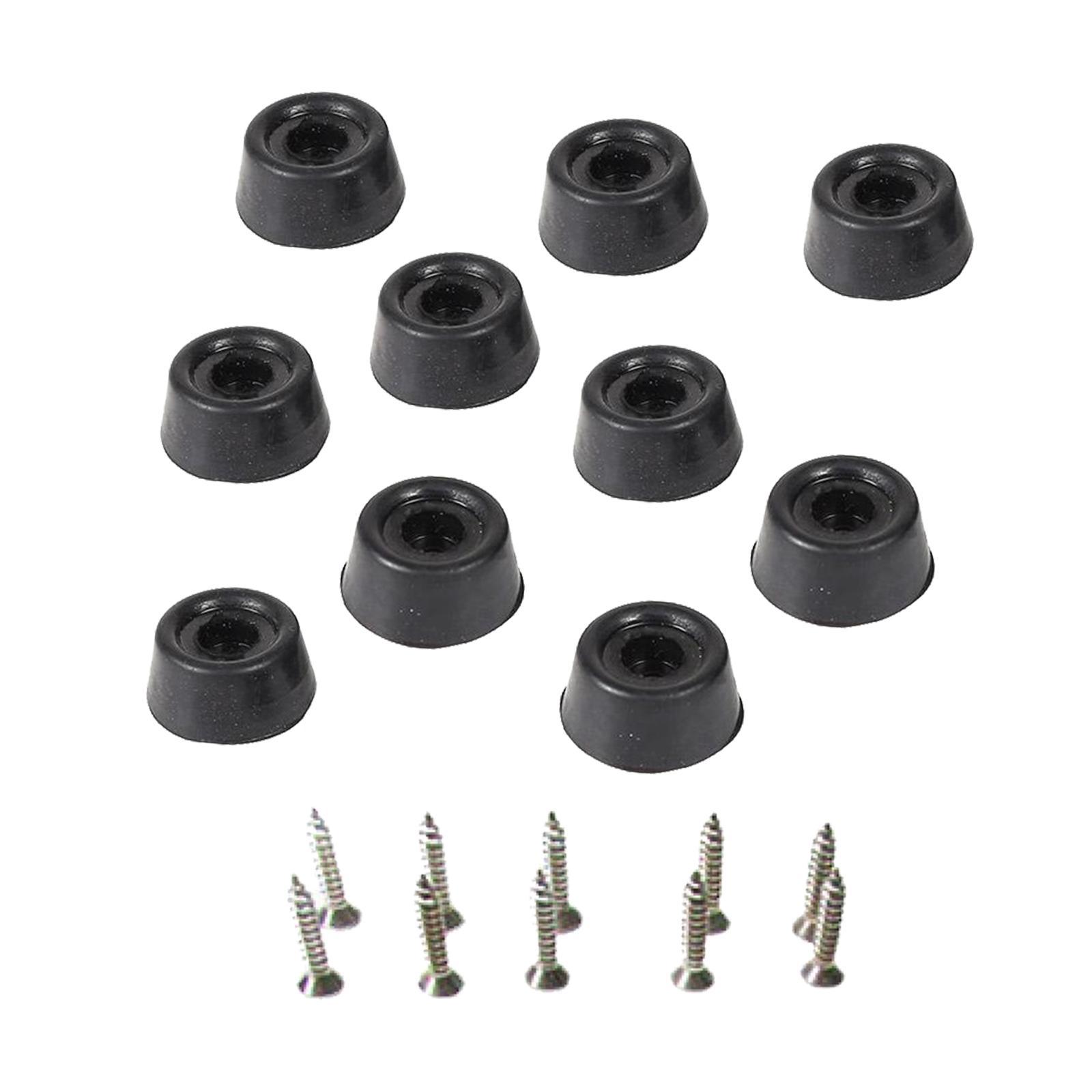 10pcs Billiard Cue Bottom Cover Billiard Cue Bottom Rubber Plug Protection Pad, Black