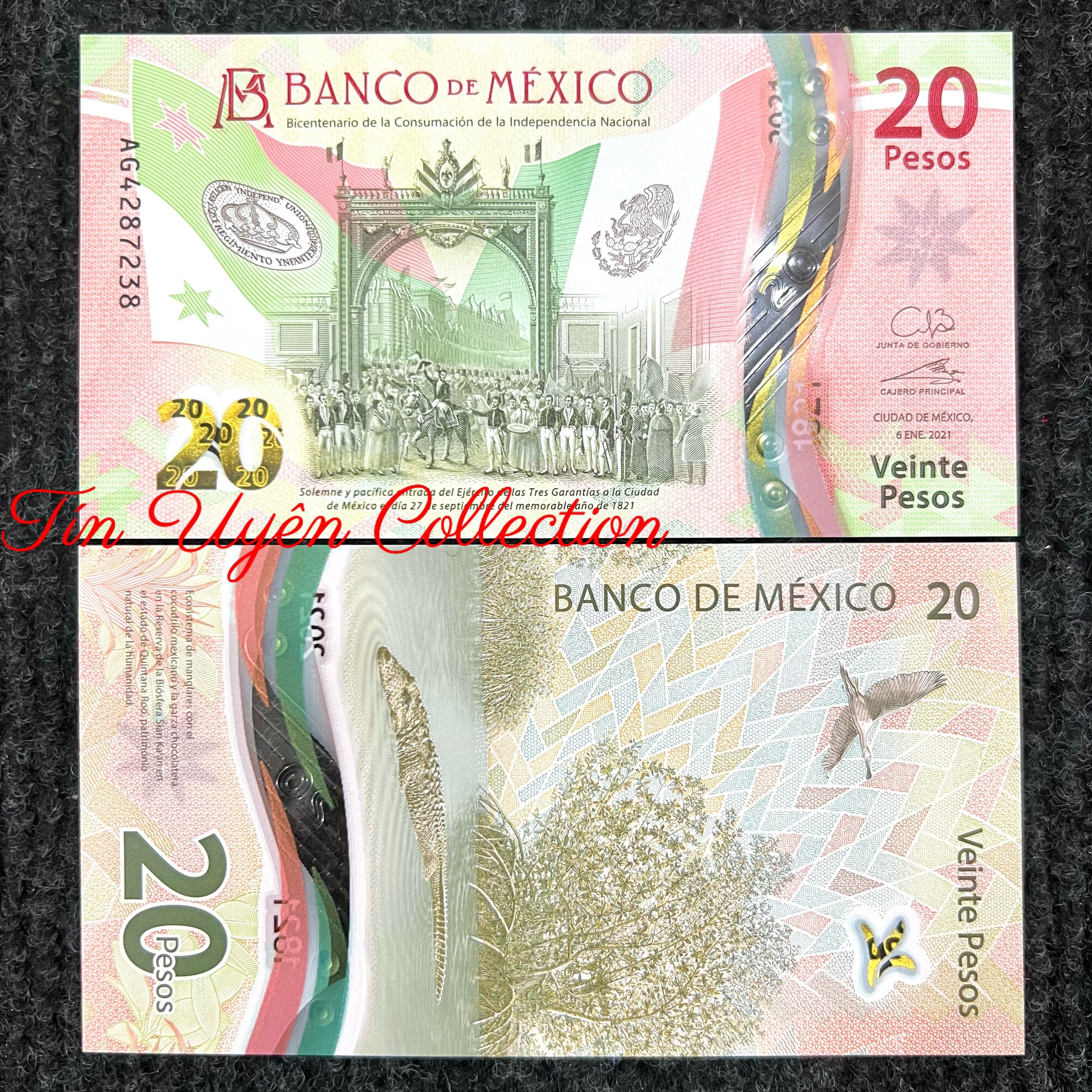 Tờ Tiên 20 Pesos Mexico mới phát hành 2021 Polymer mới 100%