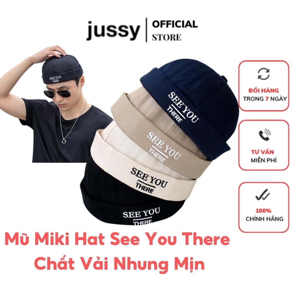 Mũ Miki Hat See You There Jussy Fashion Chất Vải Nhung Mịn Kiểu Mũ Nồi Thủy Thủ Có Khóa Da Tăng Giảm Sành Điệu