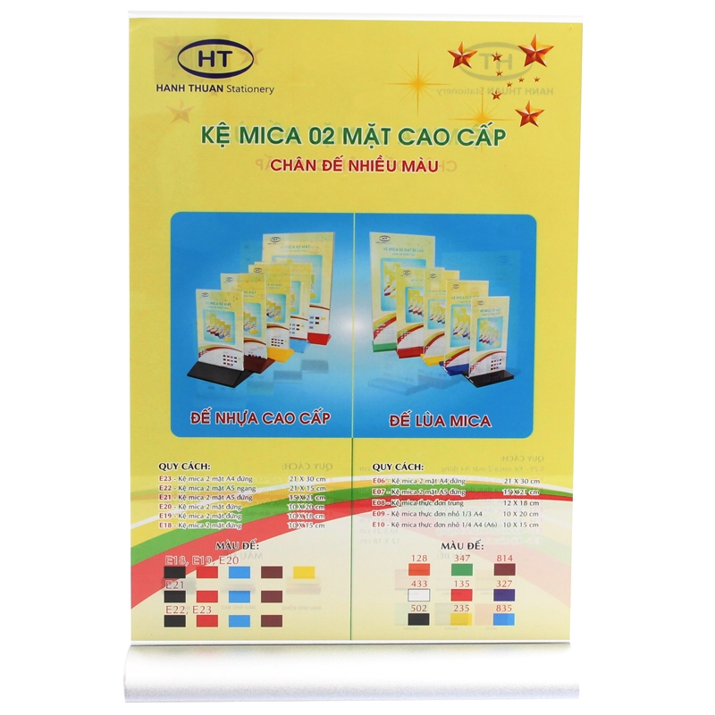 Bảng Menu A4 Mica Đế Nhôm Cao Cấp E37 - Mẫu 2 - Đế Màu Bạc