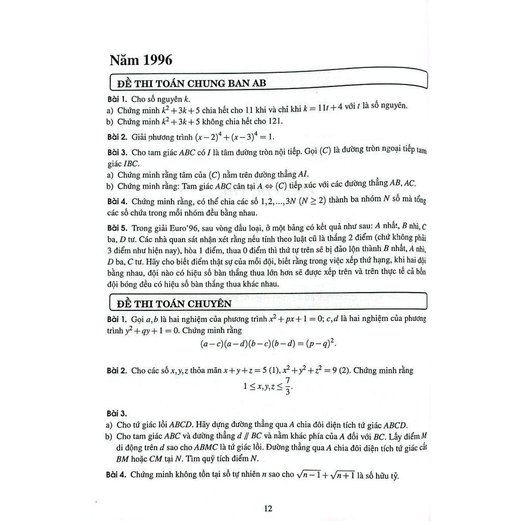 Sách - 30 Năm Đề Thi Tuyển Sinh Vào Lớp 10 Phổ Thông Năng Khiếu Môn Toán (1996 - 2025) - HA2