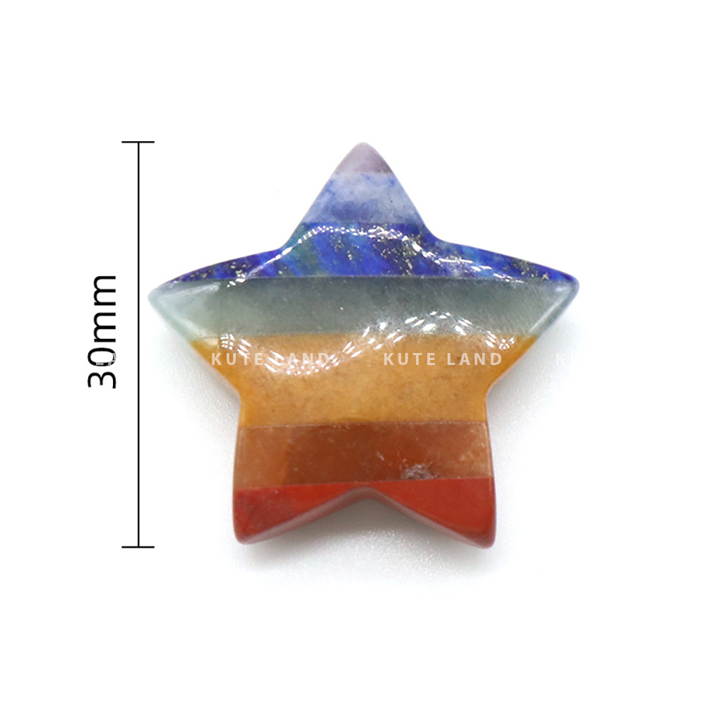 Đá Thanh Tẩy Hình Ngôi Sao Chakra 7 Loại Đá Size 3 Cm