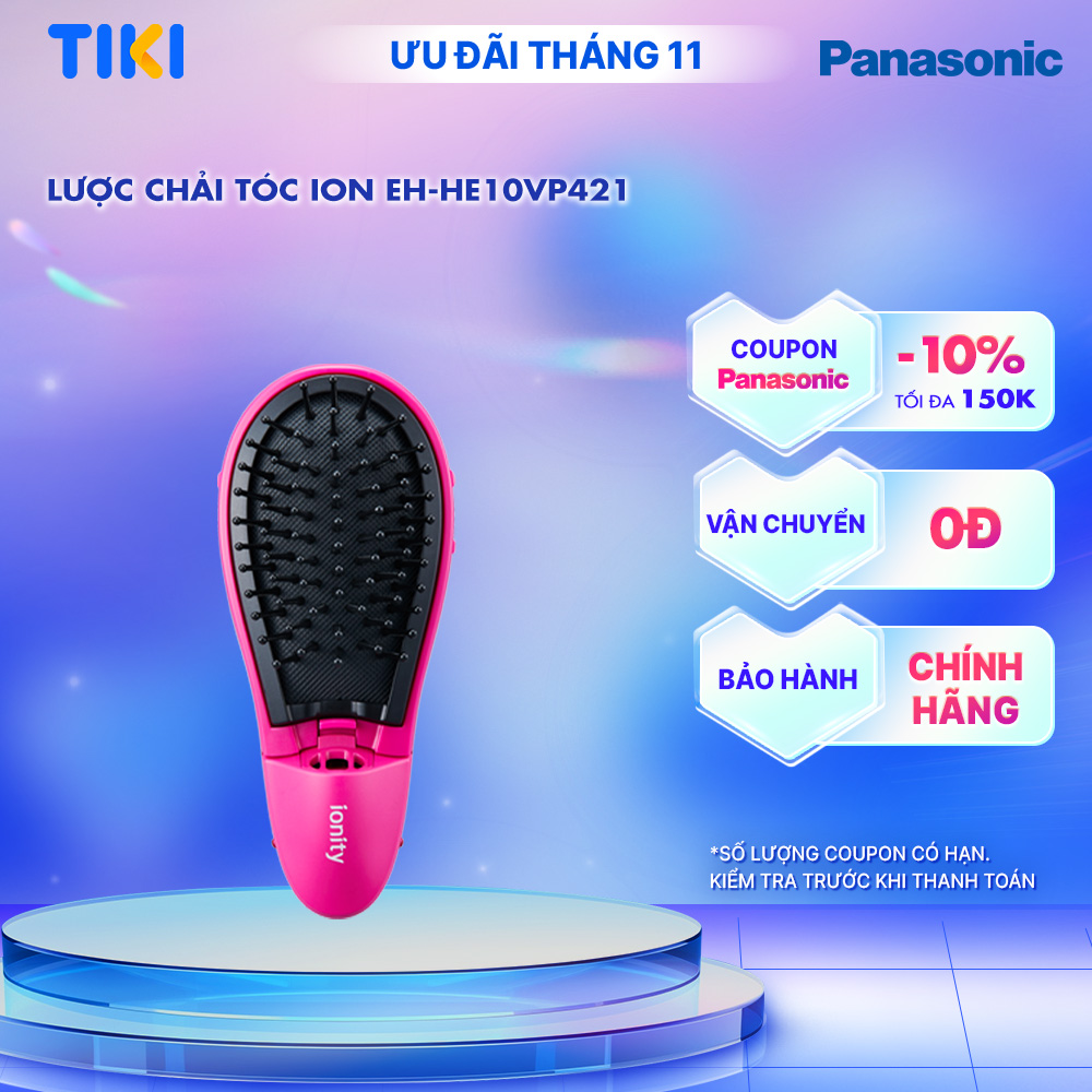 Lược chải tóc Panasonic ion nhỏ gọn EH-HE10VP421 – Cho mái tóc bóng mượt mọi lúc, mọi nơi
