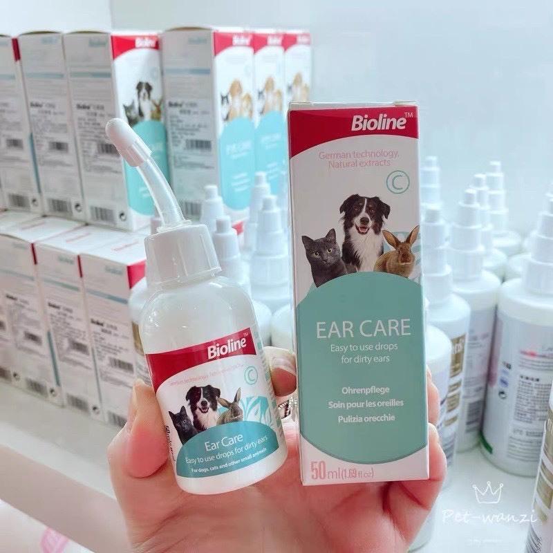 Nước Rửa Vệ sinh Tai Cho Chó Mèo Ear Care Bioline 50ml