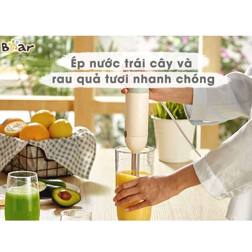 Bộ Máy Xay Bear-JBQ-B50E1 Đa Năng Xay Ăn Dặm, Xay Cháo, Xay tỏi ớt, Đánh Trứng Cầm Tay Tiện Lợi an toàn - Hàng chính hãng