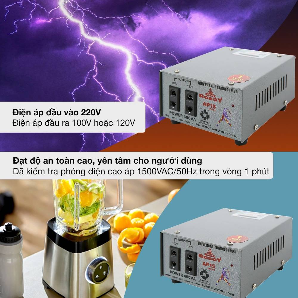 Biến thế đổi điện Robot 1 pha – Hàng chính hãng