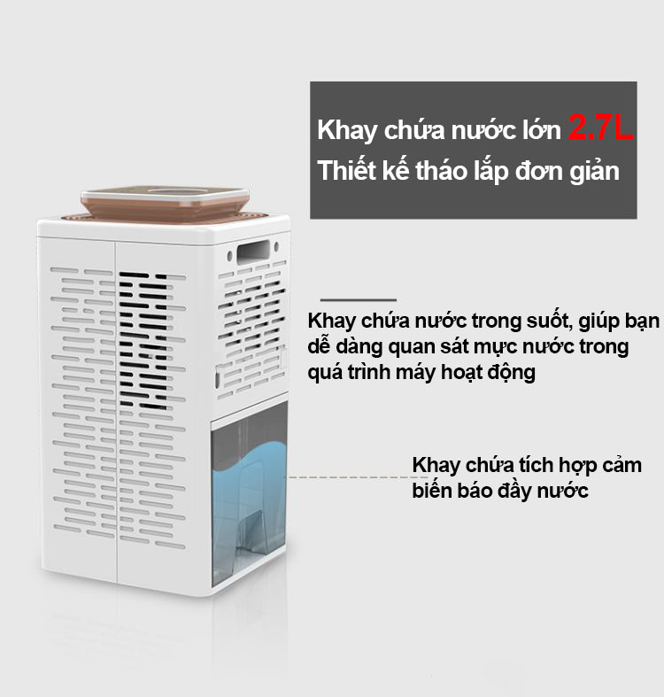 Máy hút ẩm không khí dung tích 2.7L