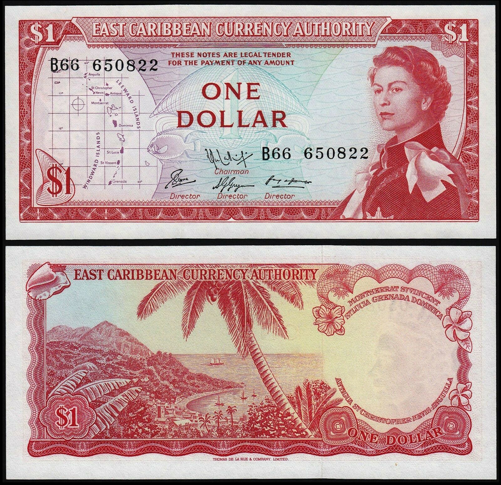 Tiền thế giới sưu tầm 1 dollar Đông Caribe