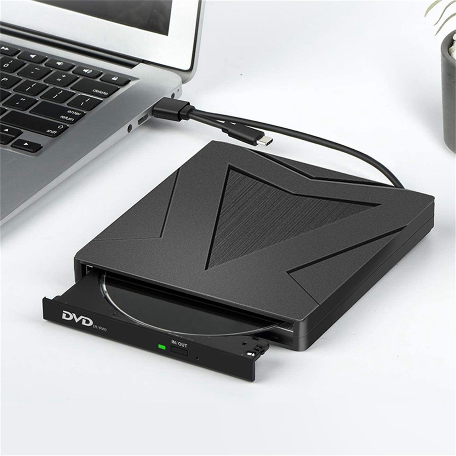Computer Drive Burner USB 3.0 USB C Dual Ports DVD Rw Writer for Laptop